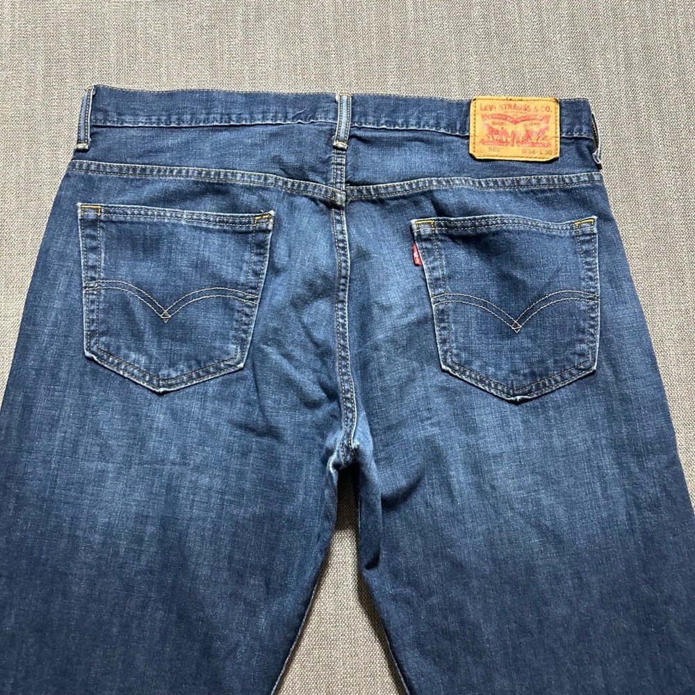 Levi's 569 Loose Straight Jeans Mens 34(36)x30 Blue Medium Wash Baggy Denim - Picture 8 of 10